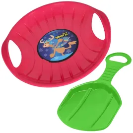 sanki-plastikowe-jabluszko-slizg-do-zjezdzania-rozowy-zielony-zestaw-2-szt