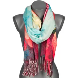 modnym-szalik-damski-stylowe-fredzle-akwarelowy-kwiatowy-wzor-szary