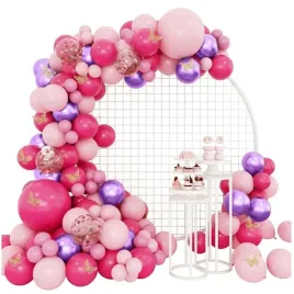 balony-rozowe-zestaw-balonow-18-roczek-urodziny-girlanda-balonowa-133-szt