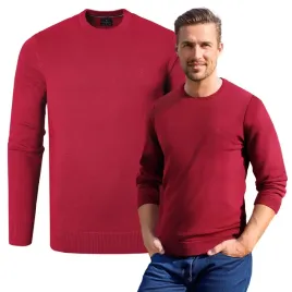sweter-meski-klasyczny-jednokolorowy-gladki-basic-czerwony-m-pako-jeans