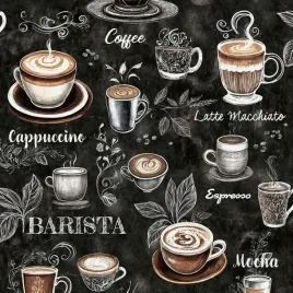 tapeta-kawa-filizanki-barista-czarne-tlo-na-flizelinie-zmywalna