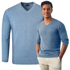 elegancki-sweter-meski-w-serek-bawelniany-gladki-jeansowy-3xl-pako-jeans