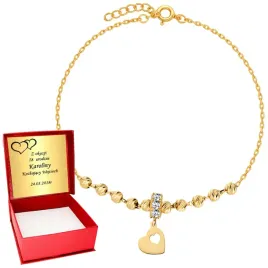 zlota-bransoletka-585-celebrytka-kulki-serce-zloto-585-grawer