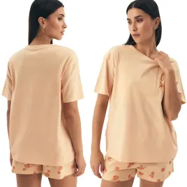 henderson-naranja-pizama-damska-krotka-letnia-komplet-100percent-bawelna-xl