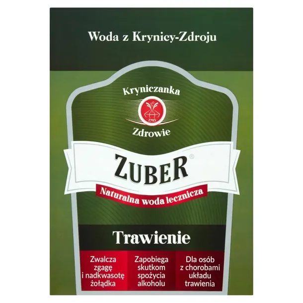 ZUBER Naturalna woda lecznicza trawienie karton 3L