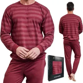 pizama-meska-bawelniana-w-paski-dlugi-rekaw-cornette-loose-117-320-xl