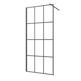 kabina-walk-in-szklo-geometryczna-kratka-profil-czarny-ak-32-197-s