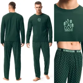 pizama-meska-henderson-komplet-z-dlugim-rekawem-100percent-bawelna-zielony-3xl