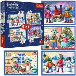 puzzle-4w1-trefliki-ratuja-swieta-u-treflikow-pada-snieg-trefl-34657
