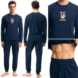 pizama-meska-henderson-komplet-z-dlugim-rekawem-100percent-bawelna-granatowy-xl