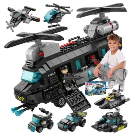 klocki-konstrukcyjne-policja-jednostka-swat-helikopter-pojazdy-zestaw-456el