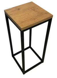 kwietnik-stojacy-metalowy-loft-52cm-czarny-polka-debowa-na-kwiaty