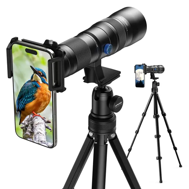 Obiektyw Tele Zoom Focus Optyczny 20-60x + Statyw Telefon Smartfon Apexel