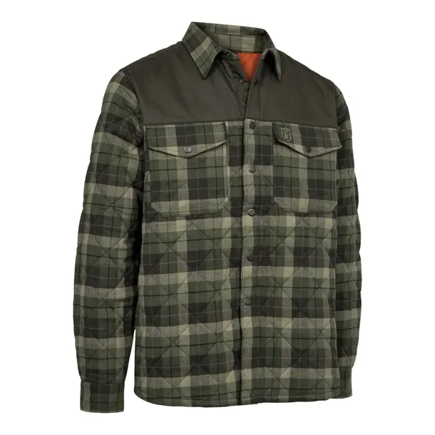 B Ocieplana kurtka koszula myśliwska Deerhunter Elbert 5684 Green Check 3XL
