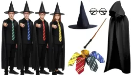 kostium-czarodziej-rozdzka-peleryna-140cm-krawat-domu-kapelusz-okulary