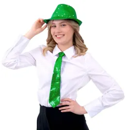 zestaw-na-dzien-swietego-patryka-zielony-kapelusz-fedora-i-krawat-cekinowy