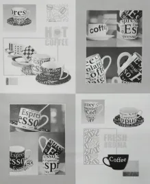 tapeta-kuchenna-bezowe-szare-czarne-filizanki-winylowa-zmywalna