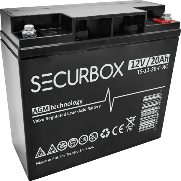Akumulator AGM VRLA Securbox 12V 20Ah TS 12 20 F AC żywotność 5 lat CE