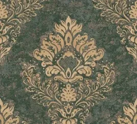 tapeta-palacowy-wzor-ciemno-zielone-tlo-mocna-flizelina-zmywalna