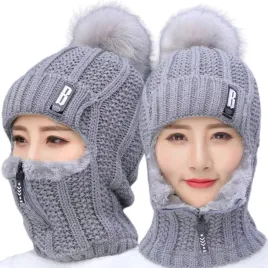 zimowa-czapka-z-kominem-damska-kominiarka-z-pomponem-polarem-na-suwak