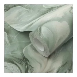 tapeta-kwiaty-zielone-z-brokatem-impresjonizm-zmywalna-na-flizelinie