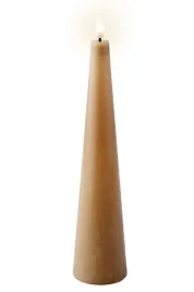 swieca-led-woskowa-dekoracyjna-stozek-brazowa-na-baterie-278cm-1szt