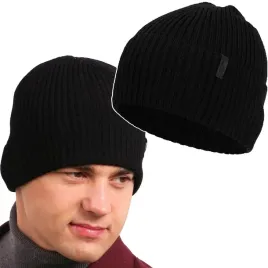 czapka-zimowa-meska-ciepla-klasyczna-czarna-welna-merino-na-zime-55-60
