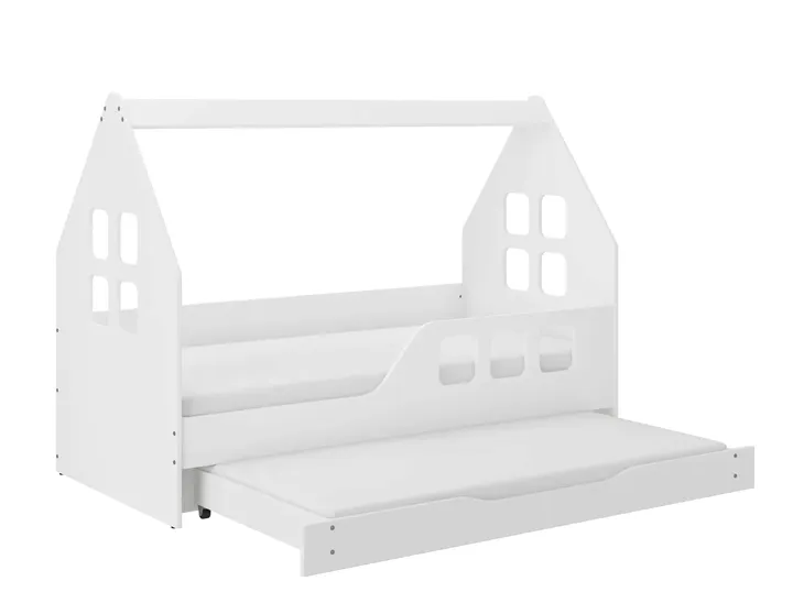 Łóżko dziecięce Domek 160x80 + wysuwana dostawka 140x70 SONOMA lub BIAŁE