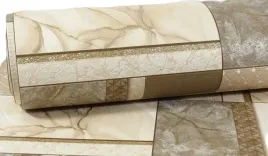 tapeta-do-kuchni-lazienki-wzor-brazowych-kafelek-z-brokatem-flizelina