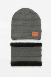 zestaw-czapka-i-komin-meska-damska-zimowa-ciepla-dwuwarstwowa-beanie-szara