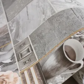 tapeta-zmywalna-do-kuchni-roze-szare-kafelki-ze-zlotem-winylowa