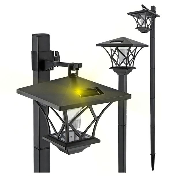 Lampa Solarna LED Ogrodowa Wbijana Czujnik Zmierzchu Słupek Stojaca 150cm