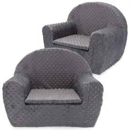 fotel-dla-dziecka-fotelik-pluszowy-pufa-szary-w-kropki-tkanina-minky-bobas