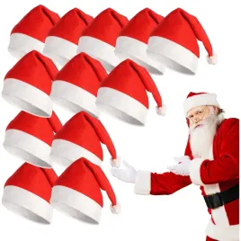 12x-czapka-swietego-mikolaja-z-pomponem-przebranie-stroj-kostium-na-swieta