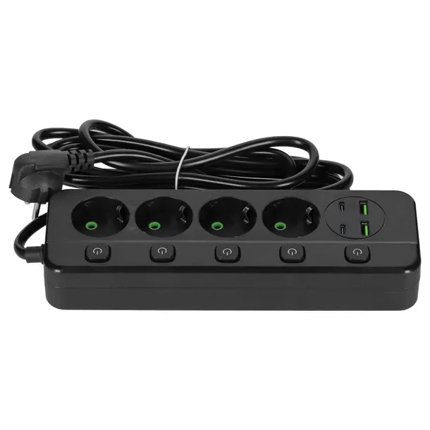 przedluzacz-listwa-zasilajaca-sieciowa-3-gniazda-230v-3m-4x-usb-ladowarka-kolor-czarny