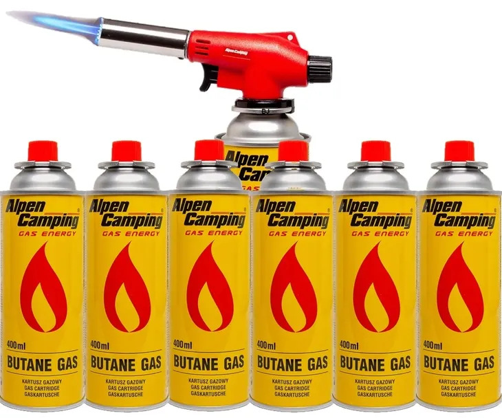PALNIK Alpen Camping + Gaz kartusz nabój kartusze gazowe 400ml x6