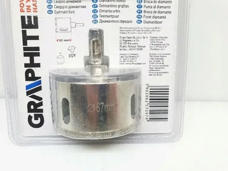 graphite-57h297-otwornica-wiertlo-diamentowe-do-gresu-67mm-waga-z-opakowaniem-0-15-kg