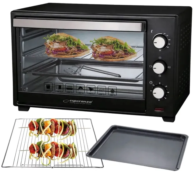 mini-piekarnik-esperanza-prosciutto-20-l-czarny-funkcje-automatyczne-wylaczenie