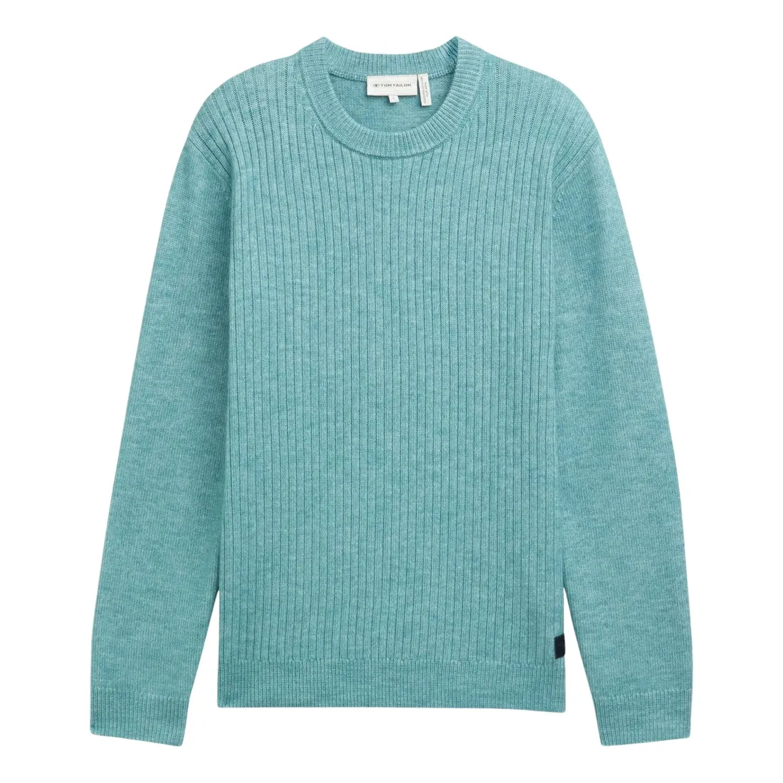 tom-tailor-sweter-niebieski-okragly-rozmiar-m