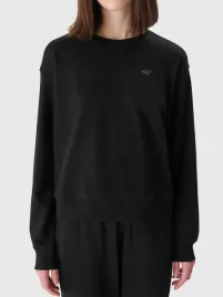 4f-bluza-damska-dresowa-czarna-bez-kaptura-s-bawelniana-wygoda-basic-gladka