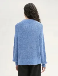 tom-tailor-sweter-damski-niebieski-klasyczny-do-bioder-rozmiar-s