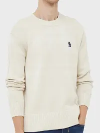 tommy-hilfiger-sweter-bezowy-okragly-rozmiar-xl