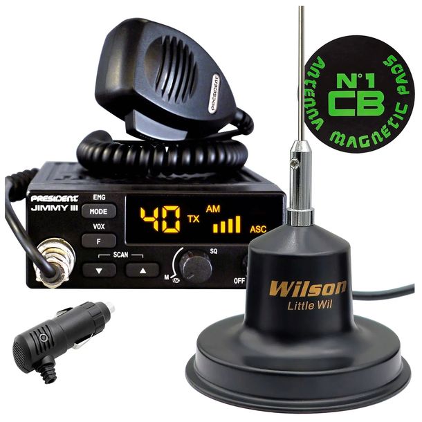 CB RADIO President Jimmy 3 III 12V JIMMY ASC + antena Wilson 100cm