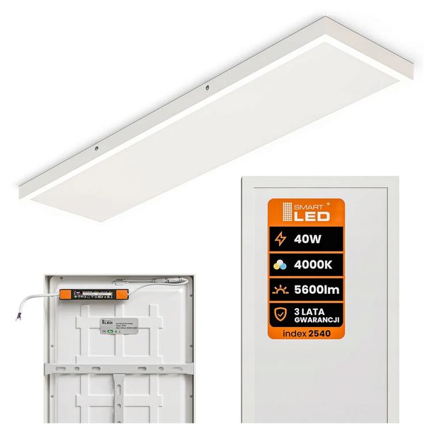 Panel LED Lampa Sufitowa Plafon Natynkowy 30x120 cm 5600lm PREMIUM 140lm/W