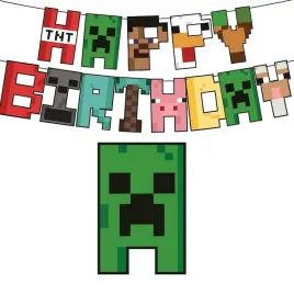 baner-urodzinowy-minecraft-creeper-steve-tnt-pixel-survival-game-urodziny