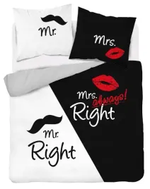 komplet-poscieli-detexpol-160x200cm-100percent-bawelna-mr-right-mrs-right