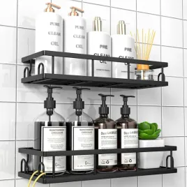 polka-prysznicowa-bez-wiercenia-organizer-prysznicowy-czarny-zestaw-2-szt