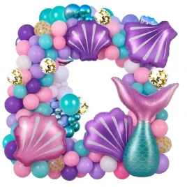 girlanda-balonowa-syrenka-balon-zestaw-luk-balony-muszelki-urodzinowe
