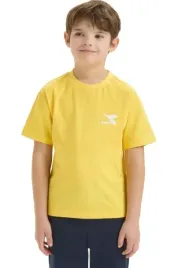 diadora-bluzka-zolta-bawelniana-z-logo-krotki-rekaw-xs-j2a