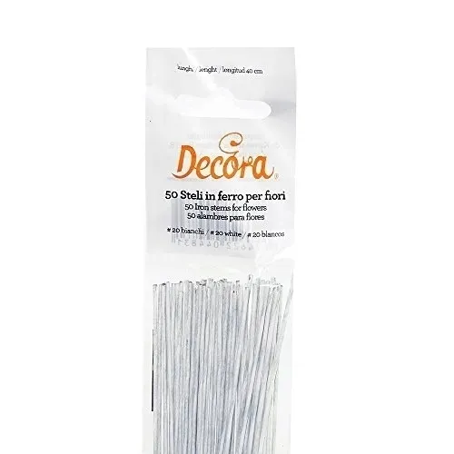 DRUCIKI cukiernicze DRUTY florystyczne Decora BIAŁE 0,91 mm 50 szt nr 20